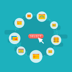 set of wd icons flat style symbols with website vector image