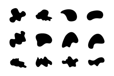 abstract blobs liquid and fluid shape pictogram vector image