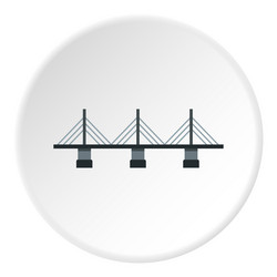 Bridge with triangular supports icon flat style vector