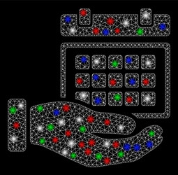 bright mesh network service timetable with light vector image