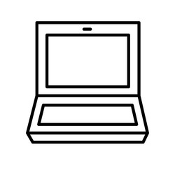 Computer device laptop monitor office icon vector