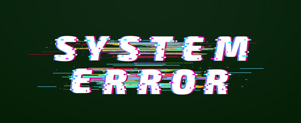 glitch font system error digital distorted vector image