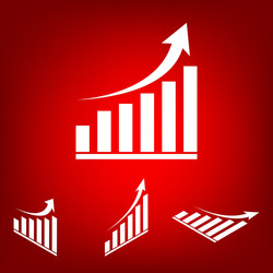 Growing graph icon set isometric effect vector