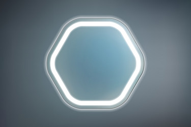 hexagonal mirror with rounded corners built vector image