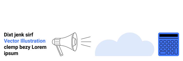 megaphone announcing with cloud and calculator vector image