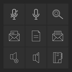 messages email document speaker sound eps vector image