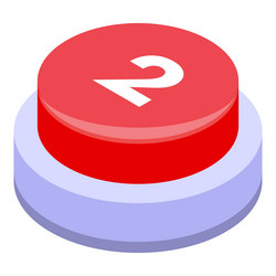 red button showing number two for second place vector image