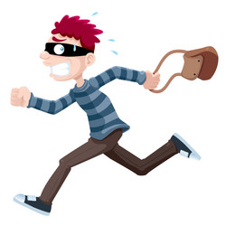 Thief running dog Royalty Free Vector Image - VectorStock