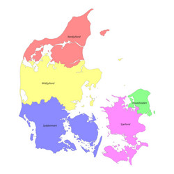 Detailed Map of Denmark Vector Image