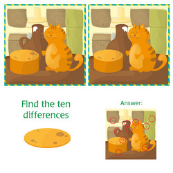 finding differences educational task for preschool vector image
