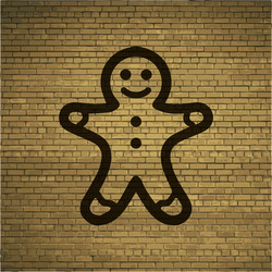 Gingerbread flat modern web button and space vector