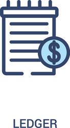 ledger concept 2 colored icon simple line element vector image