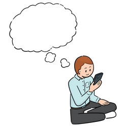 man using smartphone vector image
