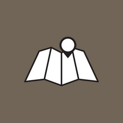 map with pointer icon vector image