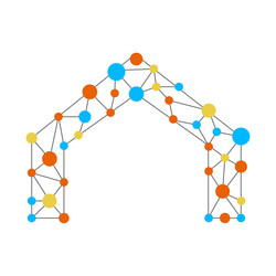 neural network in form a house vector image