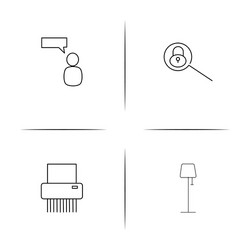 office simple linear icon setsimple outline icons vector image