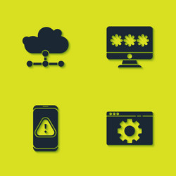 set network cloud connection browser setting vector image