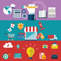 set of flat design concepts for website layout vector image