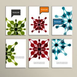 set of six covers with abstract patterns vector image