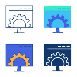 Software icon set in flat and line style vector