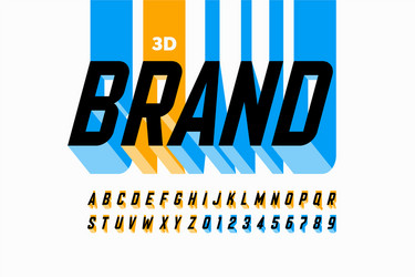 3D Alphabet Font - Modern & Dynamic vector image