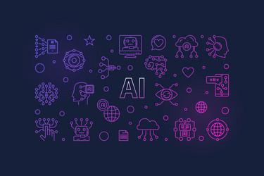 Ai modern banner artificial intelligence concept vector