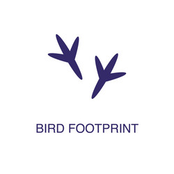 Bird footprint element in flat simple style vector