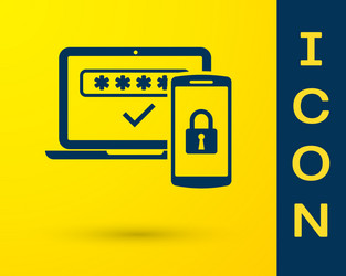 blue multi factor two steps authentication icon vector image