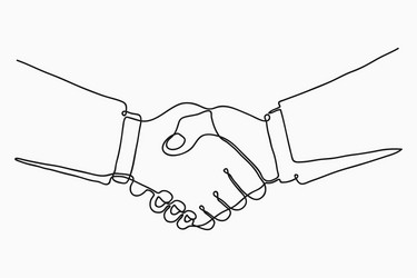 Continuous Handshake Line Art vector image