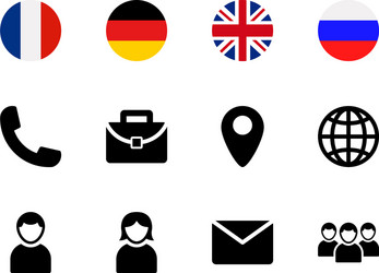 interface for web site icons set symbols vector image