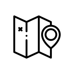 map icon thin linear style design isolated vector image