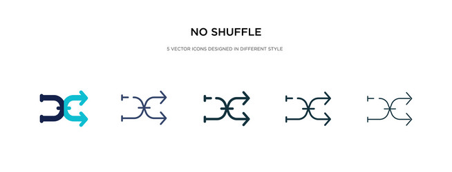 no shuffle icon in different style two colored vector image