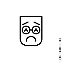 sad and in a bad mood emoticon icon Vector Image