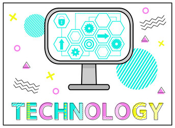 technical support computer service settings vector