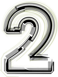 Technological Number 2 Font vector image