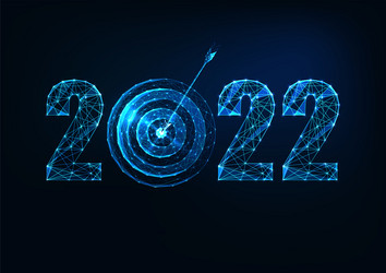 Abstract 2022 new year resolution target vector