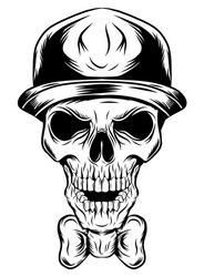 Clown Skull in Cylinder Hat Vector Image
