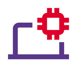 integration of microchip enhances laptop vector image