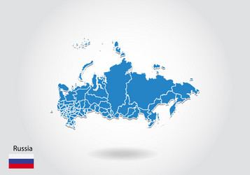 russia map design with 3d style blue vector