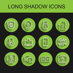 set line lock on computer monitor screen vector image