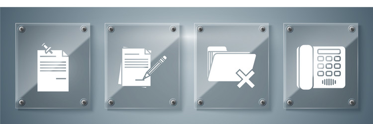 set telephone delete folder blank notebook vector image