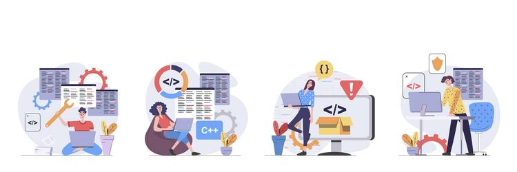 Software Development & Coding vector image