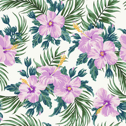 Tropical Hibiscus Pattern Vector Image