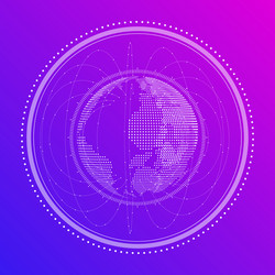 abstract digital of the globe in neon vector image