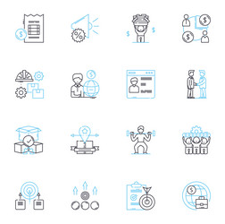 business analytics linear icons set metrics vector image
