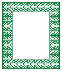celtic key pattern - green frame border vector image