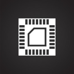 computer chip related icon on background vector image