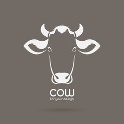 cow head design on brown background Vector Image