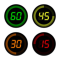 Digital Countdown Timer Icons vector image