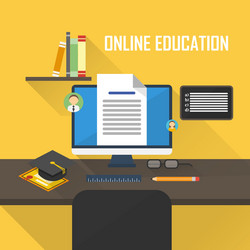e-learning computer vector image